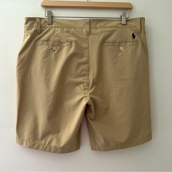 Polo Ralph Lauren Performance Shorts Khaki Golf Preppy Size 34 - Picture 1 of 7